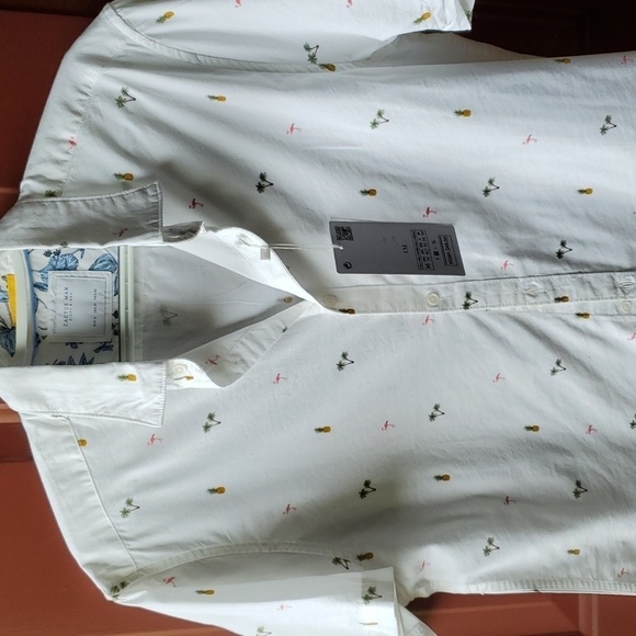 Cactus Man Gary Singh tropical button down SS med palm trees  flamingo N… - Picture 1 of 13